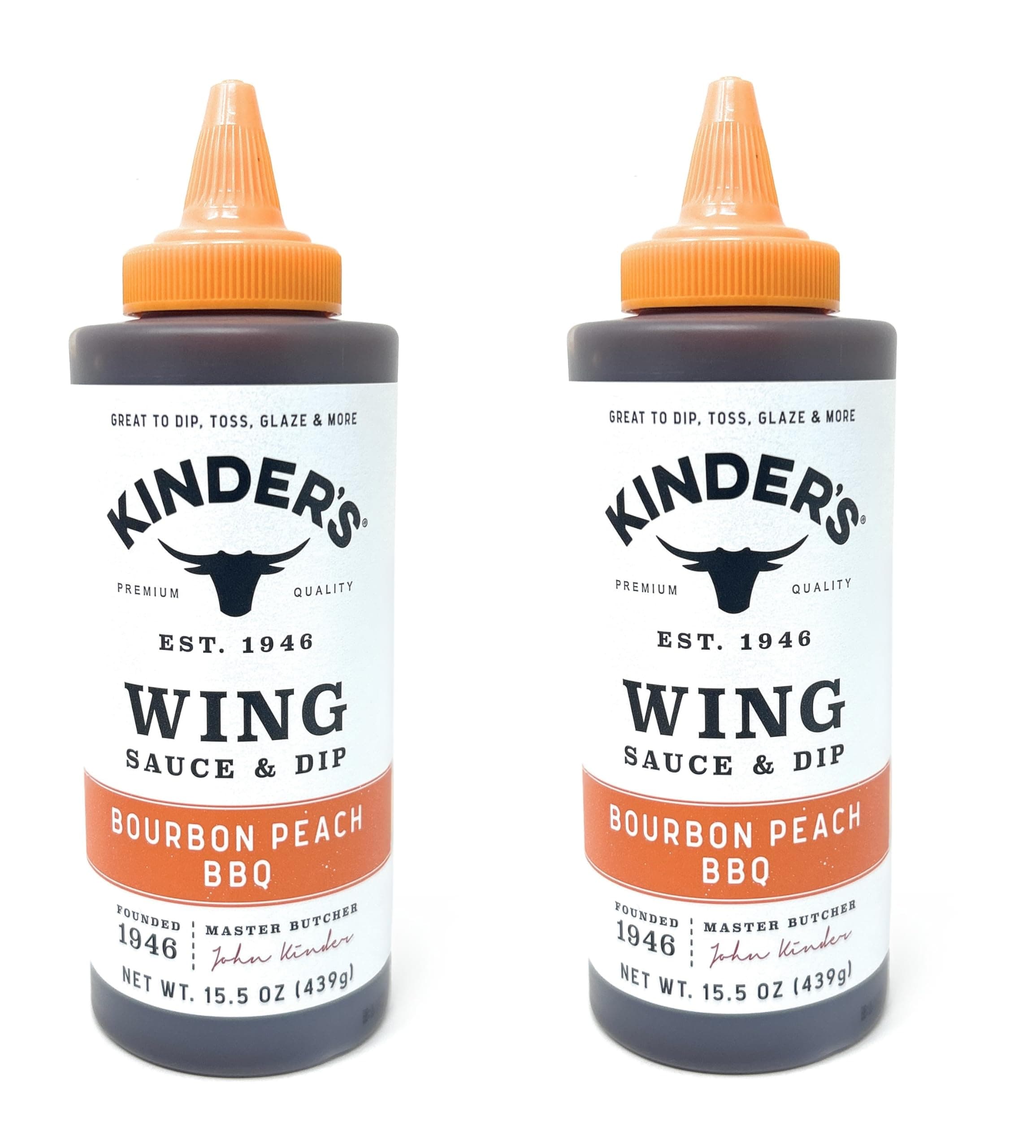 Kinder's Bourbon Peach BBQ Wing Sauce & Dip, 15.5oz