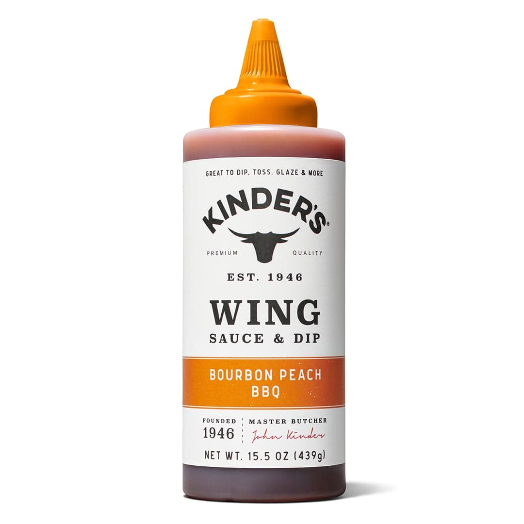 Kinder's Bourbon Peach BBQ Wing Sauce & Dip, 15.5oz