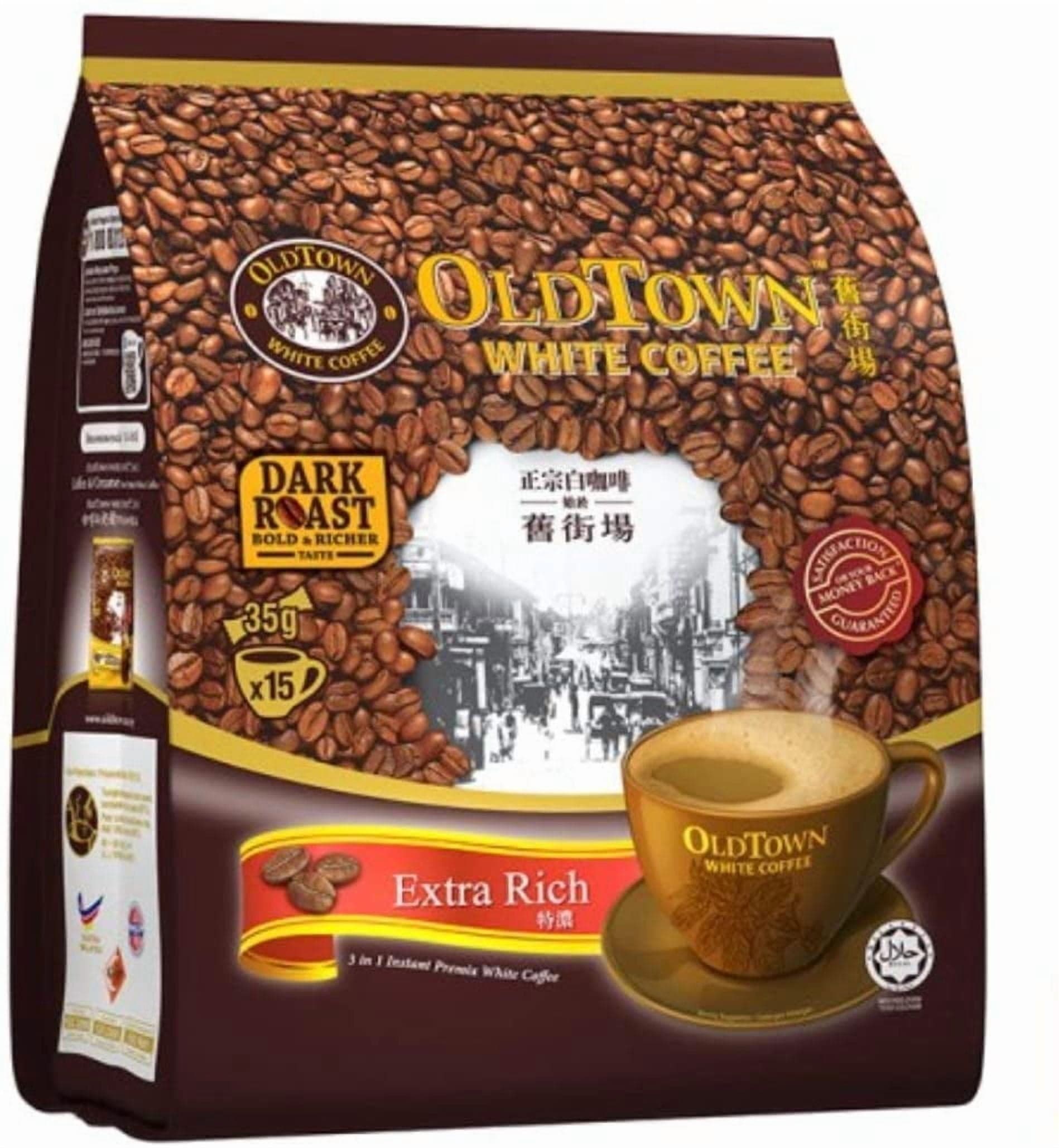 Old Town 3-in-1 White Coffee, Extra Rich Dark Roast, 18.5oz (15 sticks)
